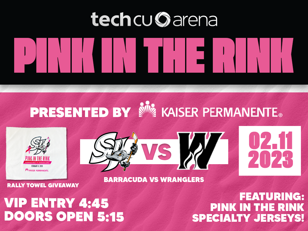 SAN JOSE BARRACUDA TO HOST 'PINK IN THE RINK' NIGHT, FEB. 11