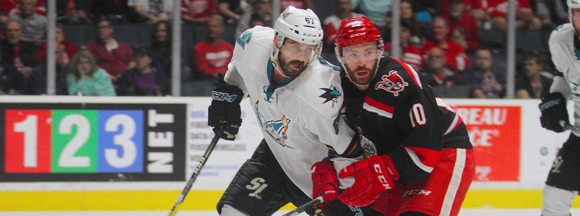 BARRACUDA ALLOW THREE THIRD-PERIOD GOALS, FALL 4-2 IN GR