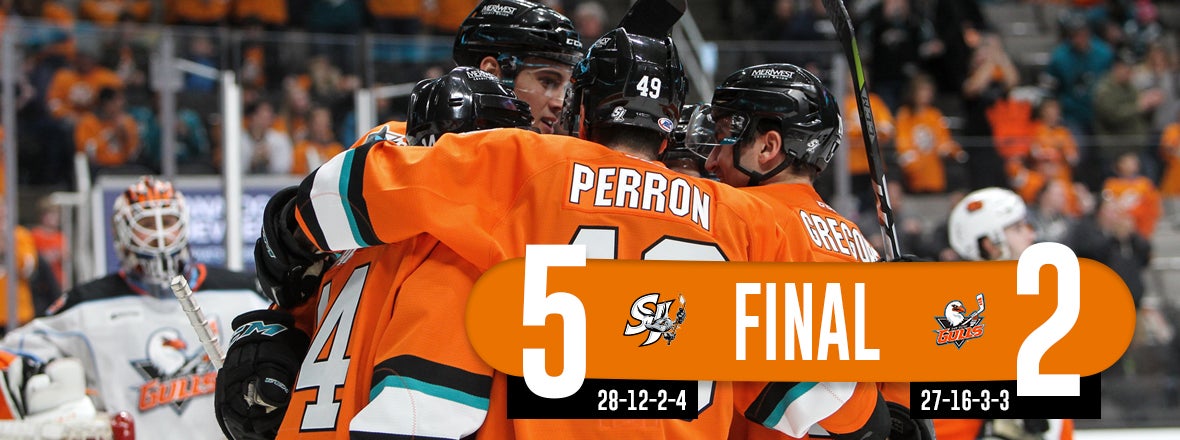 BARRACUDA SCORE FOUR UNANSWERED, WIN 5-2