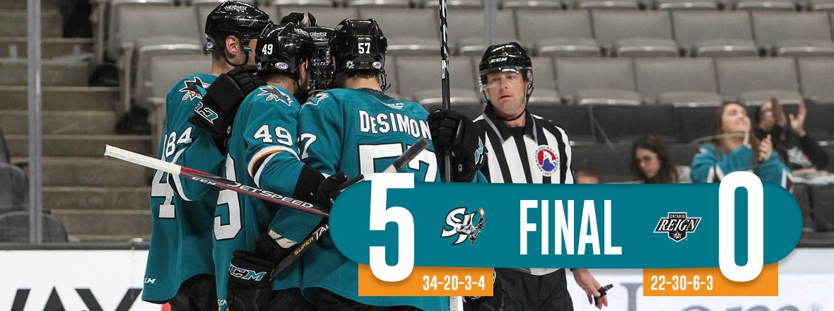 BARRACUDA BEAT REIGN 5-0, INCH CLOSER TO PLAYOFF BERTH