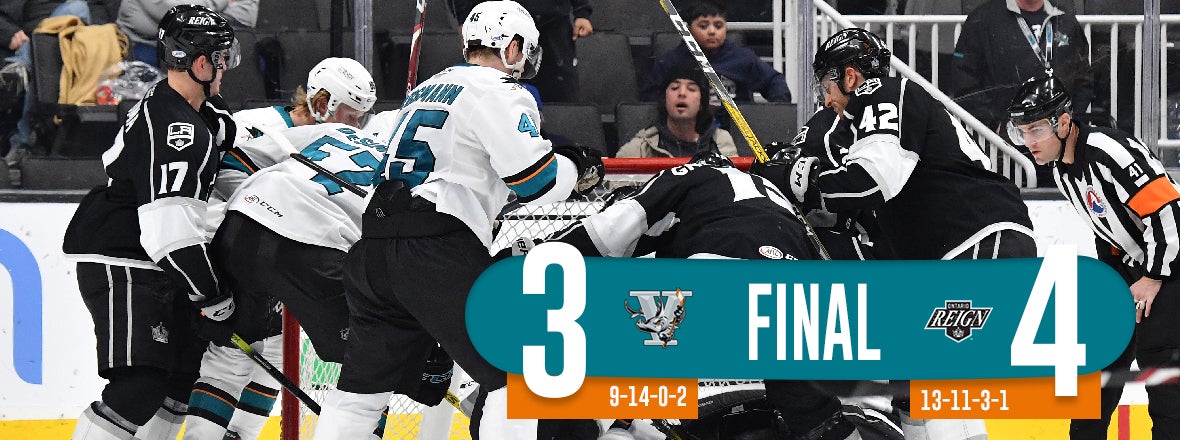 BARRACUDA COMEBACK FALLS SHORT, DROPPED 4-3 BY ONTARIO