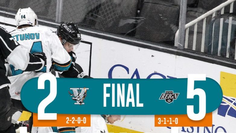 BARRACUDA GIVE UP THREE IN THE FIRST, FALL 5-2 TO REIGN 