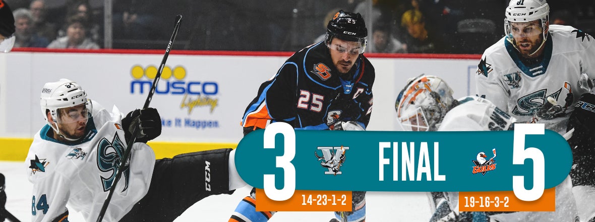 LETUNOV SCORES TWICE BUT BARRACUDA FALL 5-3 AT SD