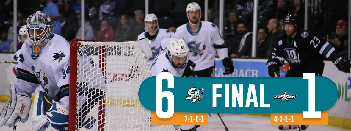 BARRACUDA USE FOUR-GOAL SECOND TO BLAST STARS 6-1