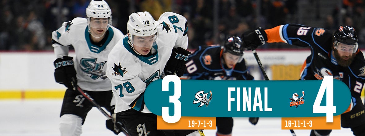 BARRACUDA EDGED BY THE AHL'S HOTTEST TEAM