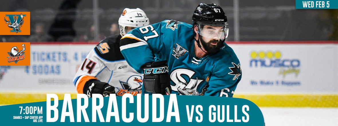 LISTEN LIVE: BARRACUDA VS GULLS