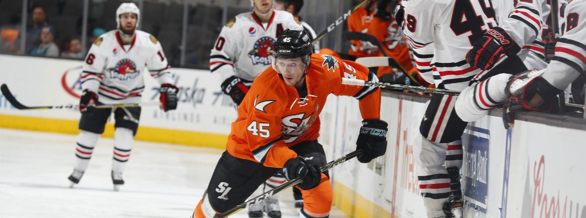 SAN JOSE’S HOME WINNING STREAK SNAPPED IN 4-2 LOSS TO ROCKFORD