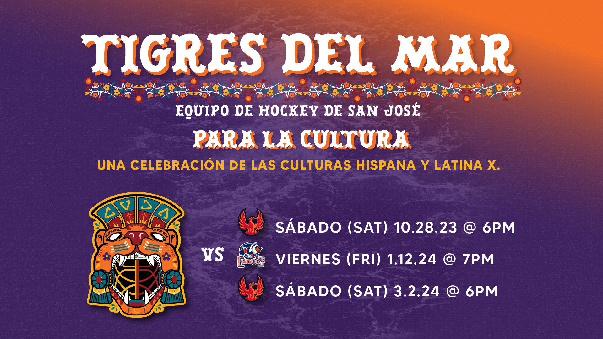 Tigres Del Mar October 28, 2023, January 12, 2024 and March 2, 2024 at Tech CU Arena