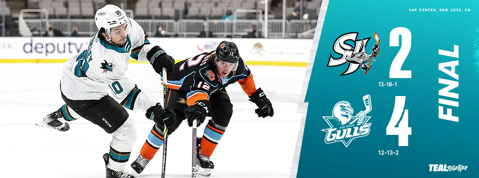 BARRACUDA PUT 40 SHOTS ON NET BUT FALL TO GULLS 4-2