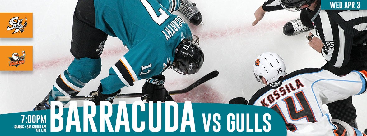 LISTEN LIVE: BARRACUDA VS GULLS